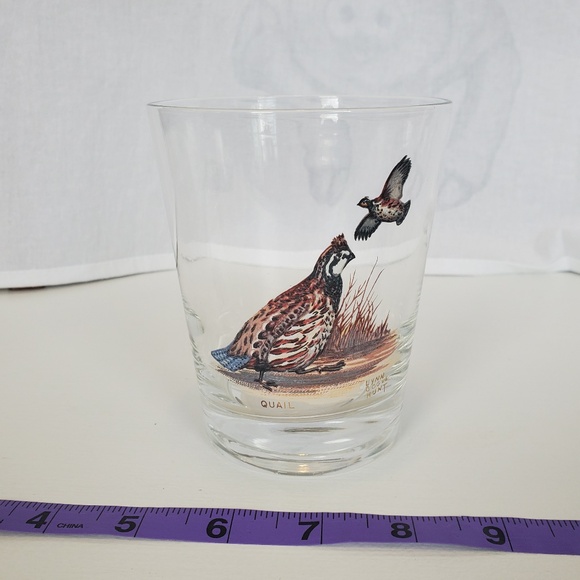 Lynn Bogue Hunt wildlife artist vintage glassware set of 4 birds - Picture 5 of 5